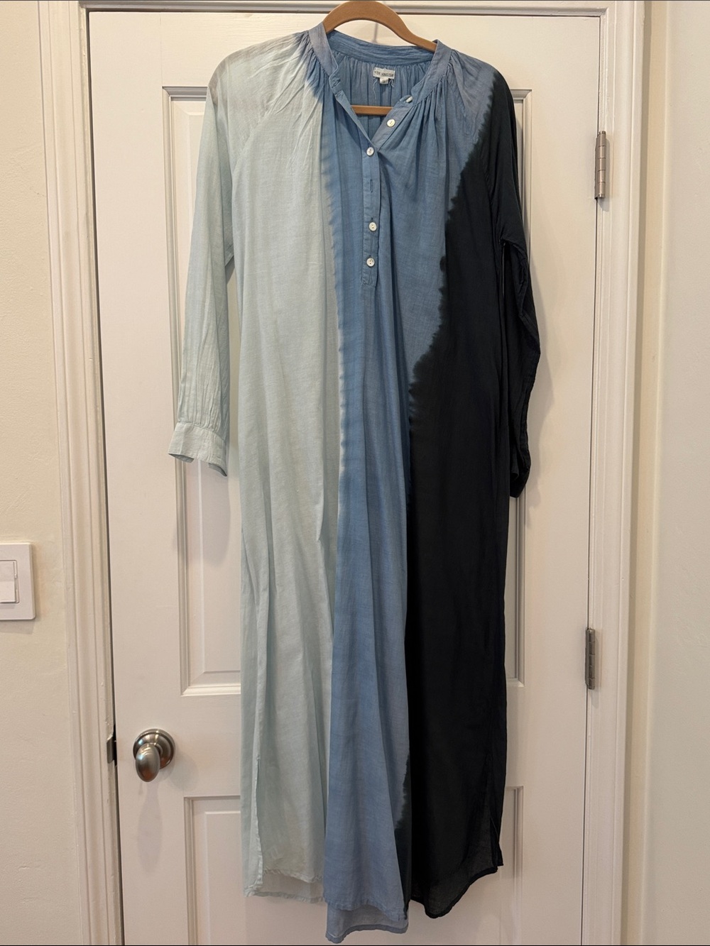 Colorblock Maxi Dress - Light Blue, Denim Blue & Black